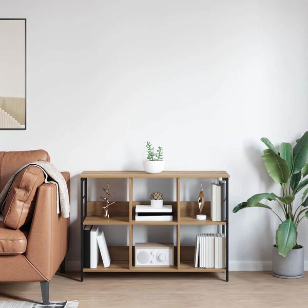 vidaXL Raft pentru cărți Stejar Artizanal 102 x 32 x 72,5 cm