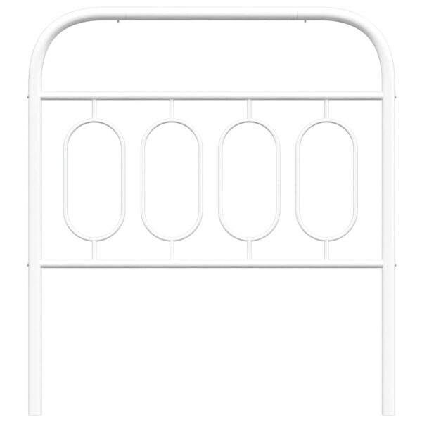 vidaXL Tăblie de pat de schimb metalică, alb, 90 cm