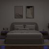 vidaXL Noptiere montate pe perete cu lumini LED, 2 buc.,stejar fumuriu