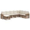 vidaXL Set de canapele pentru grădină 8 pcs Bej și alb crem poliratan