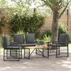 vidaXL Set de Mobilier pentru Exterior 4 pcs Negru și Gri &icirc;nchis