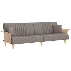 vidaXL Canapea extensibilă cu cotiere, gri taupe, textil