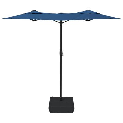 vidaXL Umbrelă de soare cu două capete, albastru azuriu, 316x240 cm