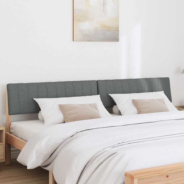 vidaXL Tăblie tapițată Gri &icirc;nchis 200 cm Lemn de pin masiv