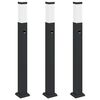 vidaXL St&acirc;lpi iluminatori cu senzor, 3 buc., 80 cm, negru, IP44