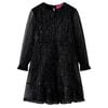 vidaXL Rochie pentru copii cu m&acirc;neci lungi, negru, 92