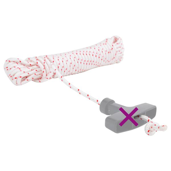 vidaXL Cablu de pornire cu tragere, alb și roșu Ø5 mm 10 m nailon