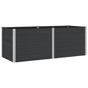 vidaXL Strat &icirc;nălțat de grădină Negru 250 x 100 x 91 cm