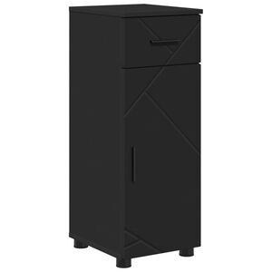 vidaXL Dulap de Baie Negru 30 x 35 x 80 cm Lemn prelucrat, Metal