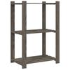 vidaXL Suport de depozitare 3 niveluri gri 60x38x90 cm lemn masiv pin