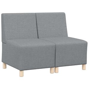 vidaXL Unitate Sofa Modulară Fără Brațe 2 buc. Gri deschis țesătură