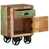 vidaXL Noptieră cu roți, 40x30x57 cm, lemn masiv reciclat