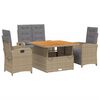 vidaXL Set canapele de grădină, 4 piese, cu perne, bej, poliratan