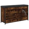vidaXL Bancă pantofi cu sertar rabatabil, stejar fumuriu, 102x32x56 cm