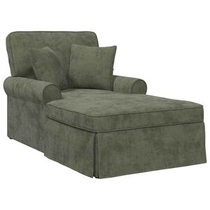 vidaXL Chaise Lounge cu fustă cu pernă Verde 157 x 91 x 91 cm ARES