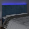 vidaXL Tăblie de pat cu LED, albastru &icirc;nchis, 200x5x118/128cm catifea