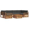 vidaXL Set de canapele de exterior 7 buc. Natural și Antracit