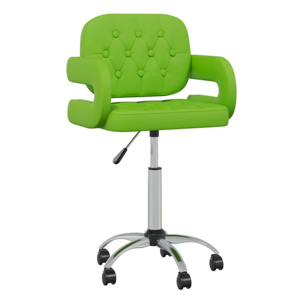 vidaXL Scaune de bucătărie pivotante, 2 buc. verde, piele artificială