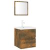 vidaXL Set de mobilier de baie, stejar fumuriu, lemn prelucrat