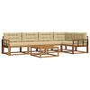 vidaXL Set de canapele de exterior cu pernă 6 pcs Natural și Bej