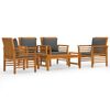 vidaXL Set mobilier de grădină cu perne, 5 buc., lemn masiv acacia