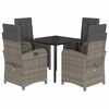 vidaXL Set mobilier de grădină cu perne, 5 piese, gri, poliratan