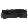 vidaXL Set mobilier de grădină cu perne, 5 piese, negru, poliratan
