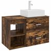 vidaXL Set de mobilier pentru baie 2 pcs Stejar fumuriu Lemn prelucrat