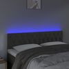 vidaXL Tăblie de pat cu LED, gri &icirc;nchis, 144x7x78/88 cm, catifea