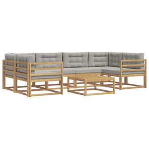 vidaXL Set de canapele de exterior 5 buc. Alb și gri deschis