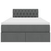 vidaXL Pat cu saltea și spațiu de depozitare Gri &icirc;nchis 120 x 190 cm