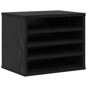 vidaXL Organizator Birou Stejar Negru 36 x 26 x 29,5 cm Lemn prelucrat