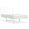 vidaXL Cadru de pat din metal cu tăblie, alb, 100x200 cm