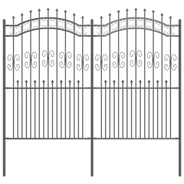 vidaXL Gard de Grădină Gri 240 x 228 cm Oțel vopsit &icirc;n pulbere