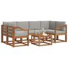 vidaXL Set de canapele de exterior 7 pcs Gri natural și deschis