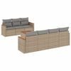 vidaXL Set canapele de grădină, 8 piese, cu perne, bej, poliratan