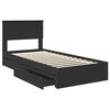 vidaXL Pat cu storage cu headboard Negru 100 x 200 cm Lemn compozit