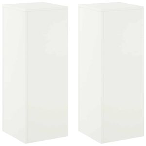 vidaXL Suport pentru plante 2 pcs Alb 30 x 30 x 80 cm Oțel