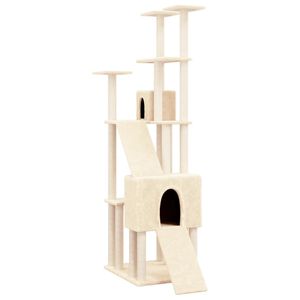 vidaXL Ansamblu de pisici cu st&acirc;lpi din funie de sisal, crem, 190 cm
