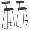 vidaXL Scaune de bar 2 buc Negru 49x43x103 cm Lemn masiv Mango