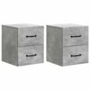 vidaXL Dulap de noapte suspendat 2 buc. Gri Beton 34,5 x 33 x 40 cm