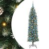 vidaXL Copac Artificial Slăb de Crăciun Verde și alb 180 cm
