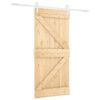 vidaXL Ușă glisantă Natural și Alb 90 x 210 cm Lemn masiv de pin