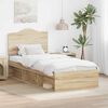 vidaXL Cadru de pat cu headboard Sonoma 90 x 190 cm Lemn de pin masiv