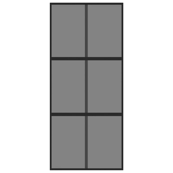 vidaXL Ușă glisantă, negru, 90x205 cm, sticlă securizată și aluminiu