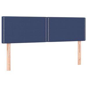 vidaXL Tăblii de pat, albastru, 144x5x78/88 cm, textil