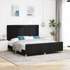 vidaXL Cadru de pat cu headboard Negru 180 x 200 cm țesătură
