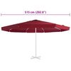 vidaXL P&acirc;nză de schimb umbrelă de soare de exterior, roșu bordo 515 cm