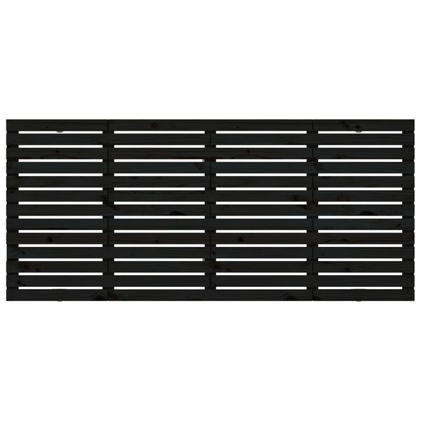 vidaXL Tăblie de pat pentru perete, negru 186x3x91,5 cm lemn masiv pin