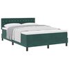 vidaXL Pat cu arcuri cu saltea Verde &icirc;nchis 140 x 190 cm Catifea
